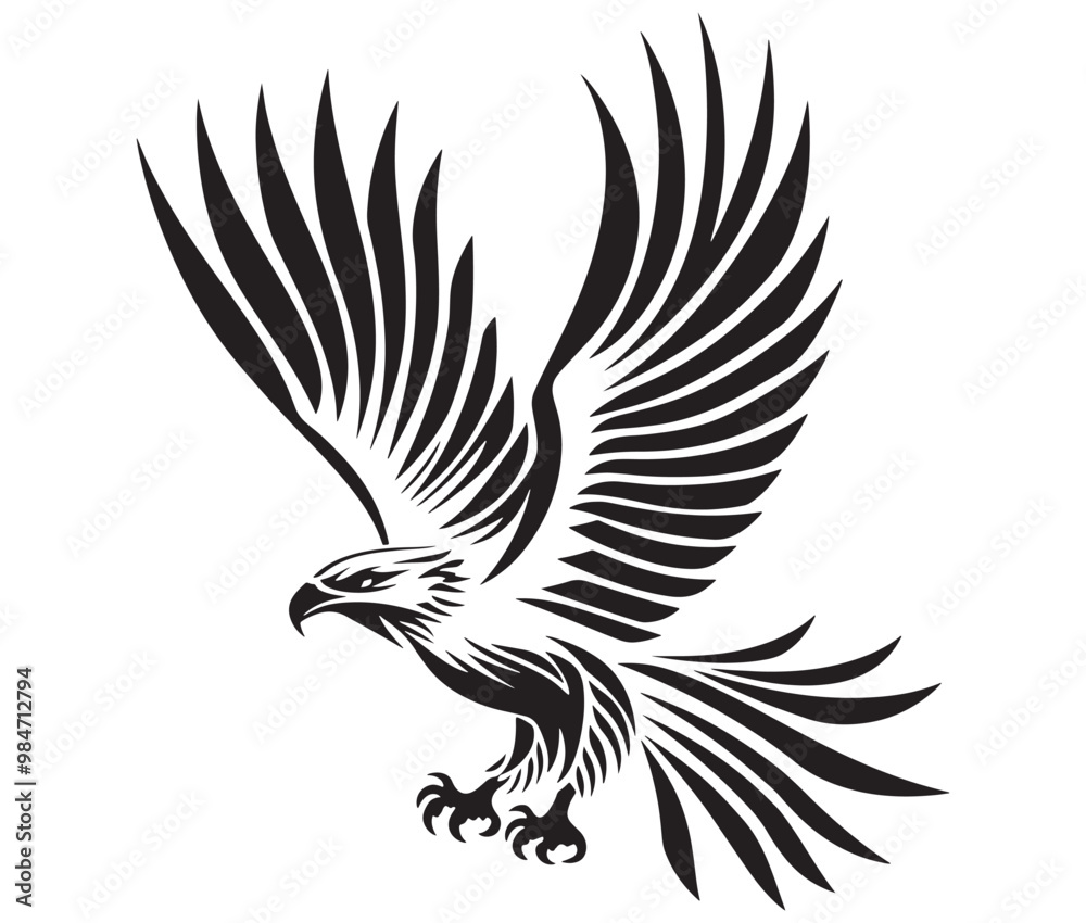 Obraz premium Flying eagle vector illustration