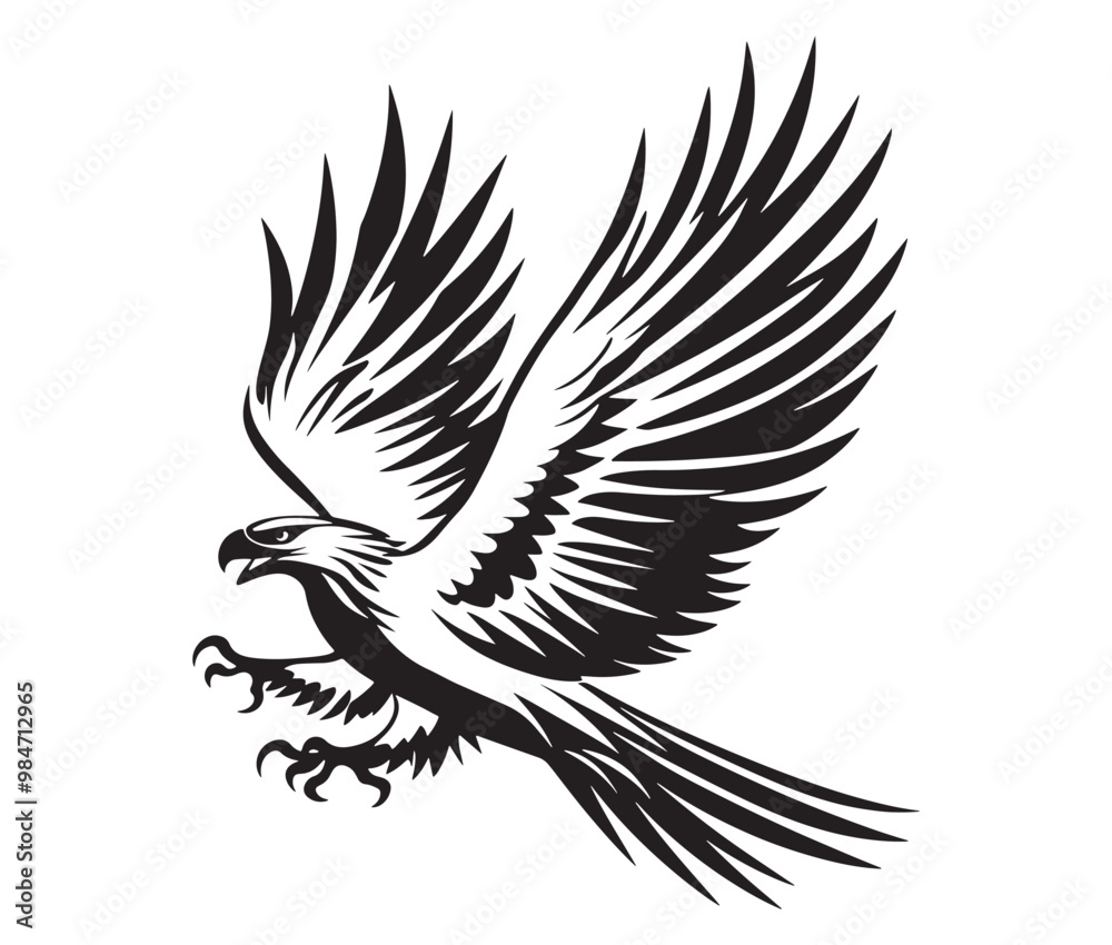 Obraz premium Flying eagle vector illustration