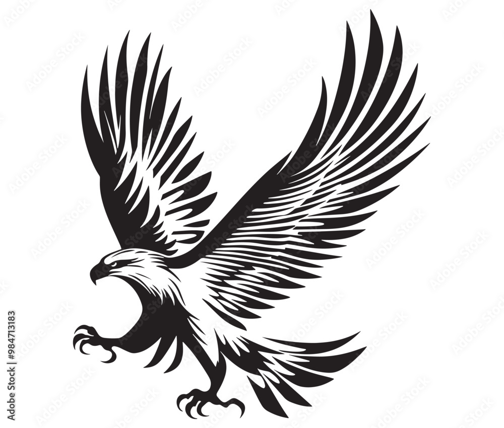Obraz premium Flying eagle vector illustration