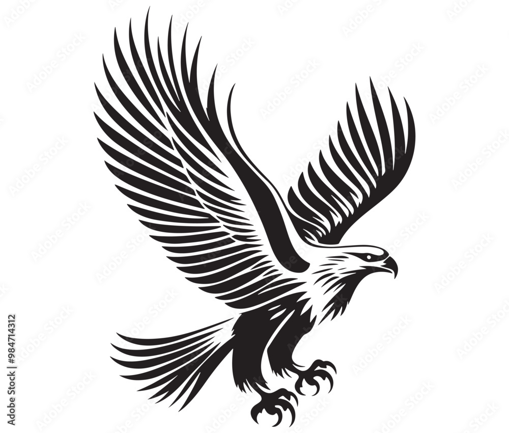 Obraz premium Flying eagle vector illustration