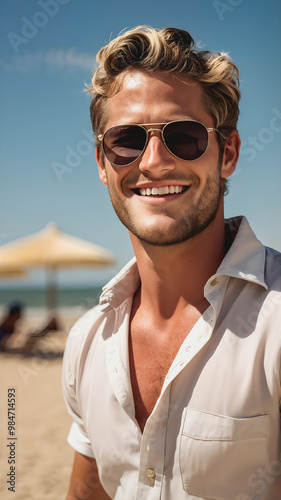 Model on the beach photo