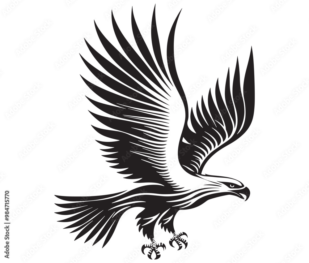 Obraz premium Flying eagle vector illustration