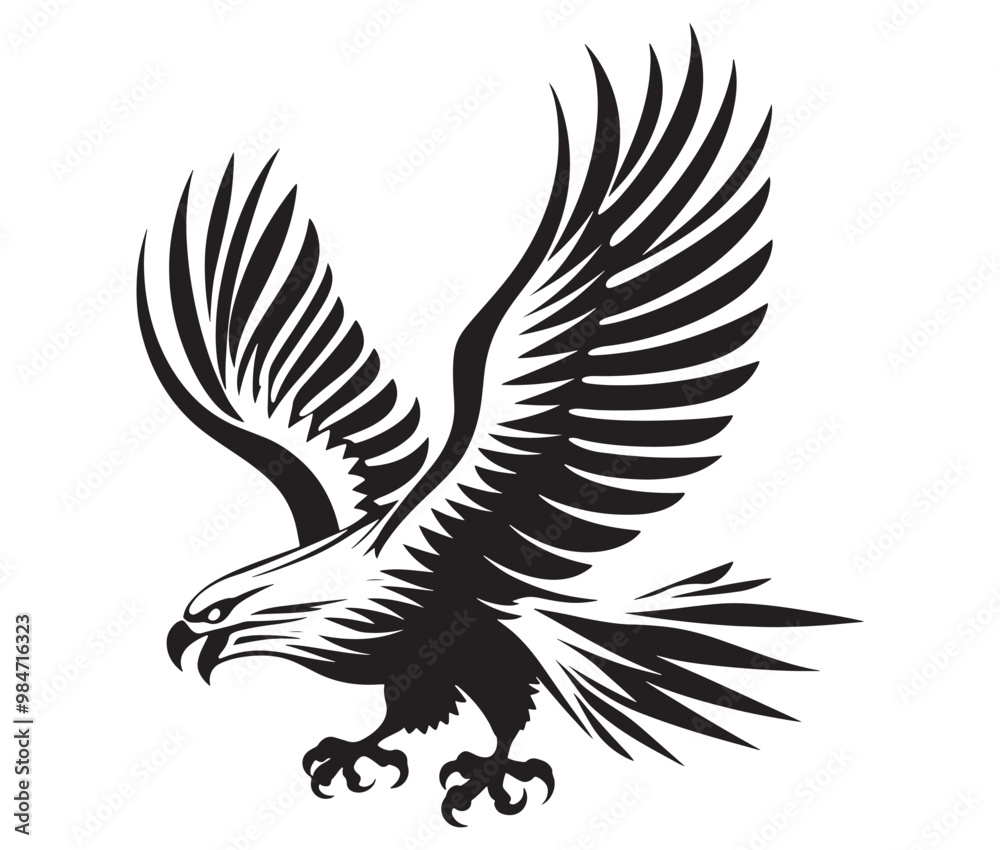 Fototapeta premium Flying eagle vector illustration
