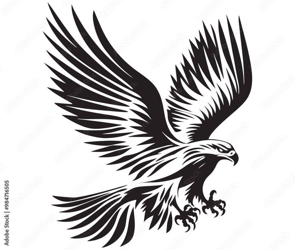 Fototapeta premium Flying eagle vector illustration