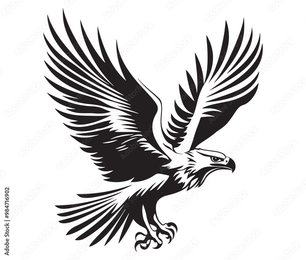 Fototapeta premium Flying eagle vector illustration