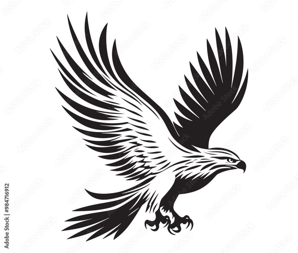 Obraz premium Flying eagle vector illustration
