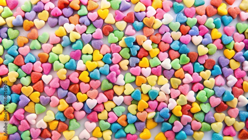 Colorful candy hearts piled on top of each other , candy, hearts, colorful, sweet, Valentine's Day, love, romantic Colorful candy hearts piled on top of each other , candy, hearts, colorful, sweet, Valentine's Day, love, romantic
