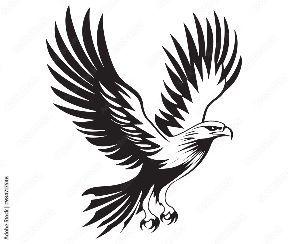 Fototapeta premium Flying eagle vector illustration