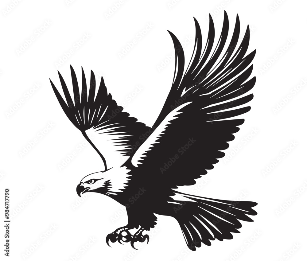 Obraz premium Flying eagle vector illustration