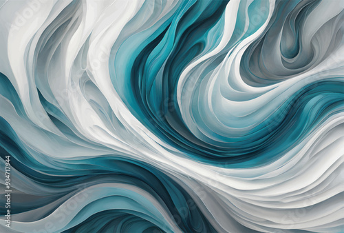 Waves of Harmony: The Dance of Liquid and Air. Abstract representation of fluidity.