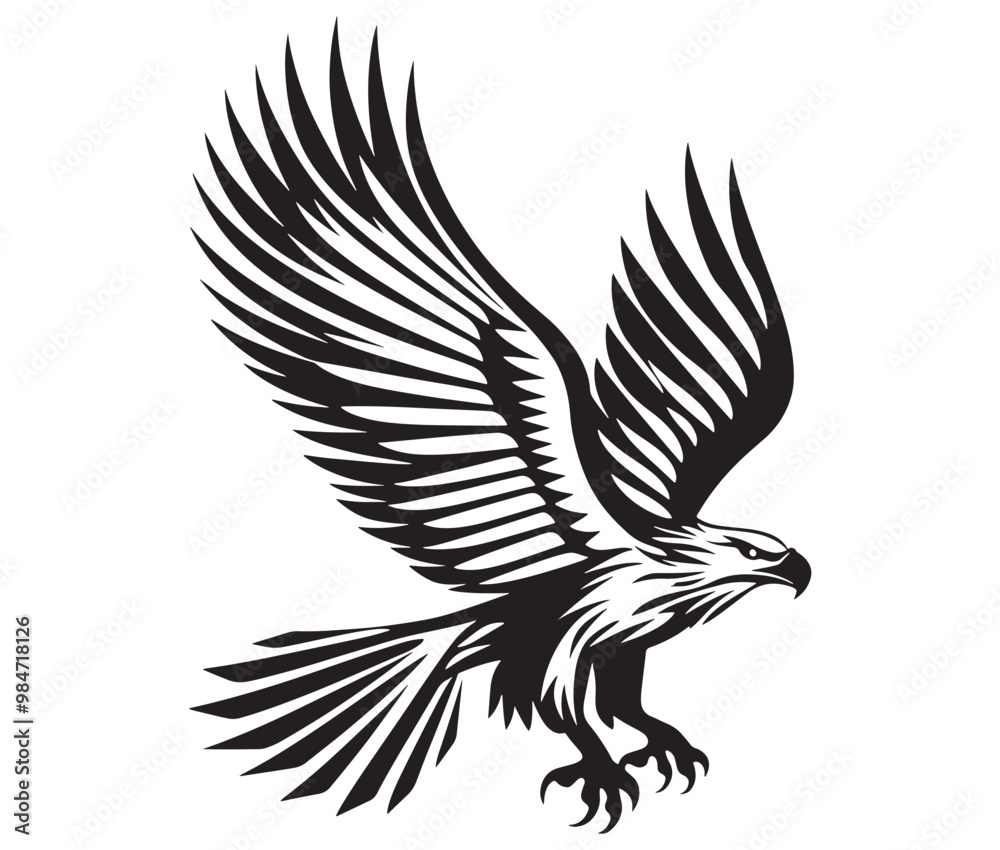 Naklejka premium Flying eagle vector illustration