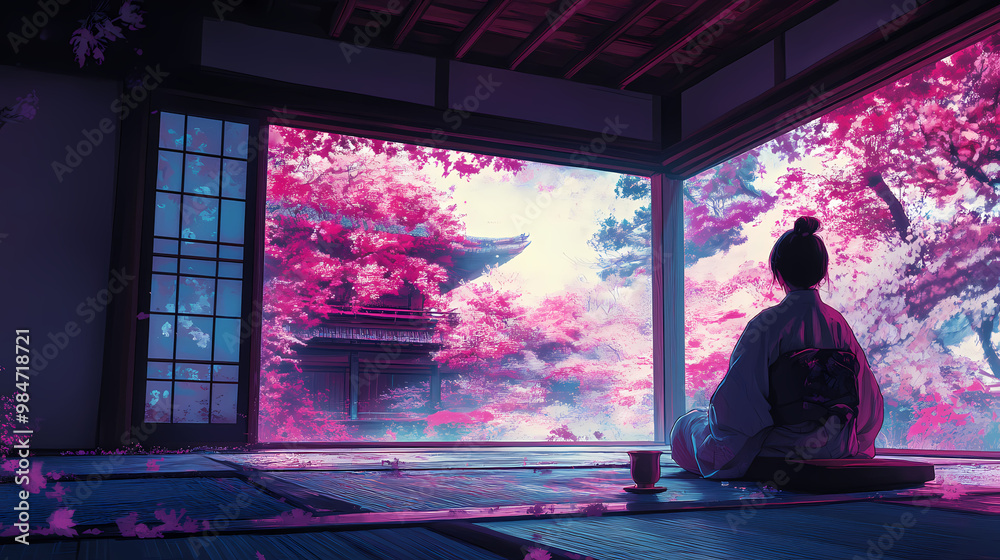 Cozy Tea Party in a Traditional Japanese House – Anime Manga Illustration Cozy Tea Party in a Traditional Japanese House – Anime Manga Illustration