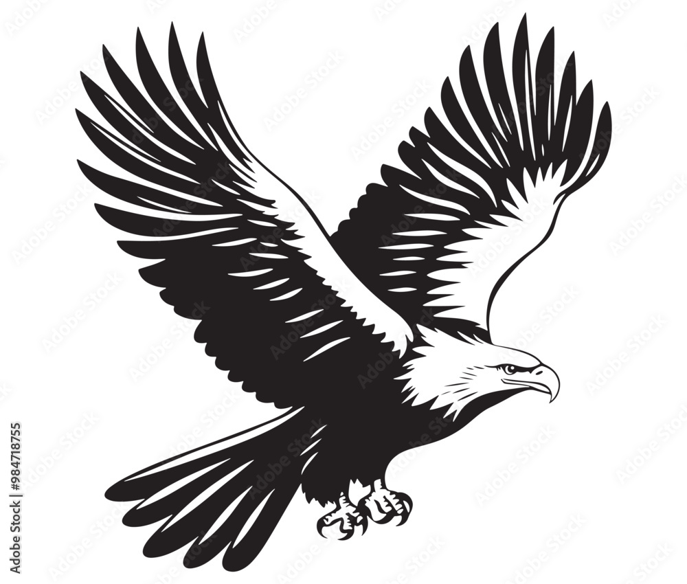 Fototapeta premium Flying eagle vector illustration