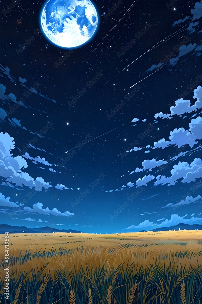 Fototapeta premium 들판 위 보름달