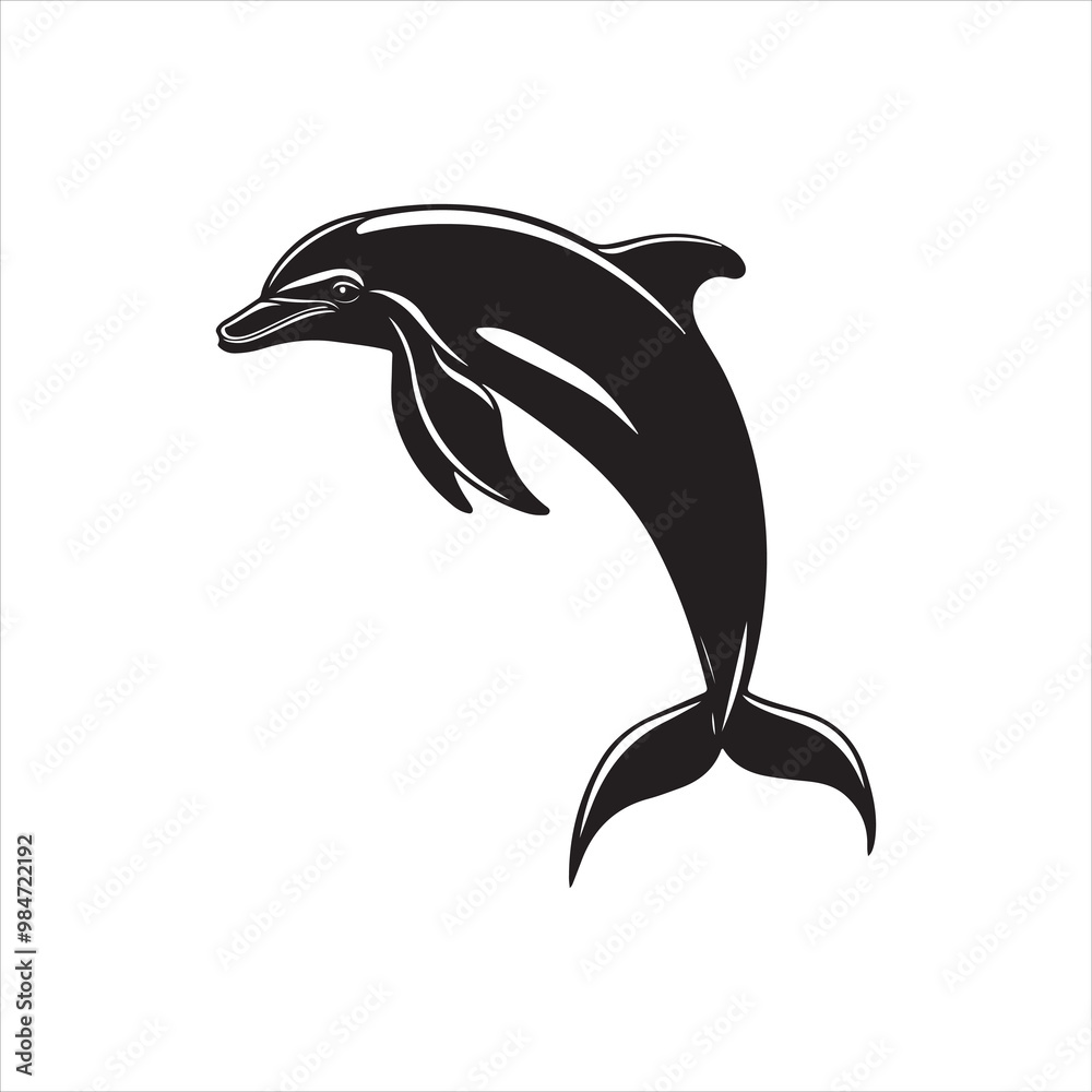 vector of black silhouette of dolphin vector of black silhouette of dolphin