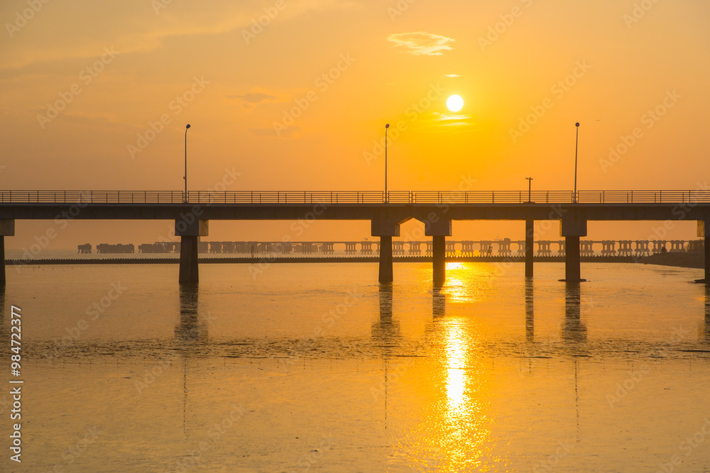 Hengsha Island, Chongming District, Shanghai - Sunset at sea Hengsha Island, Chongming District, Shanghai - Sunset at sea