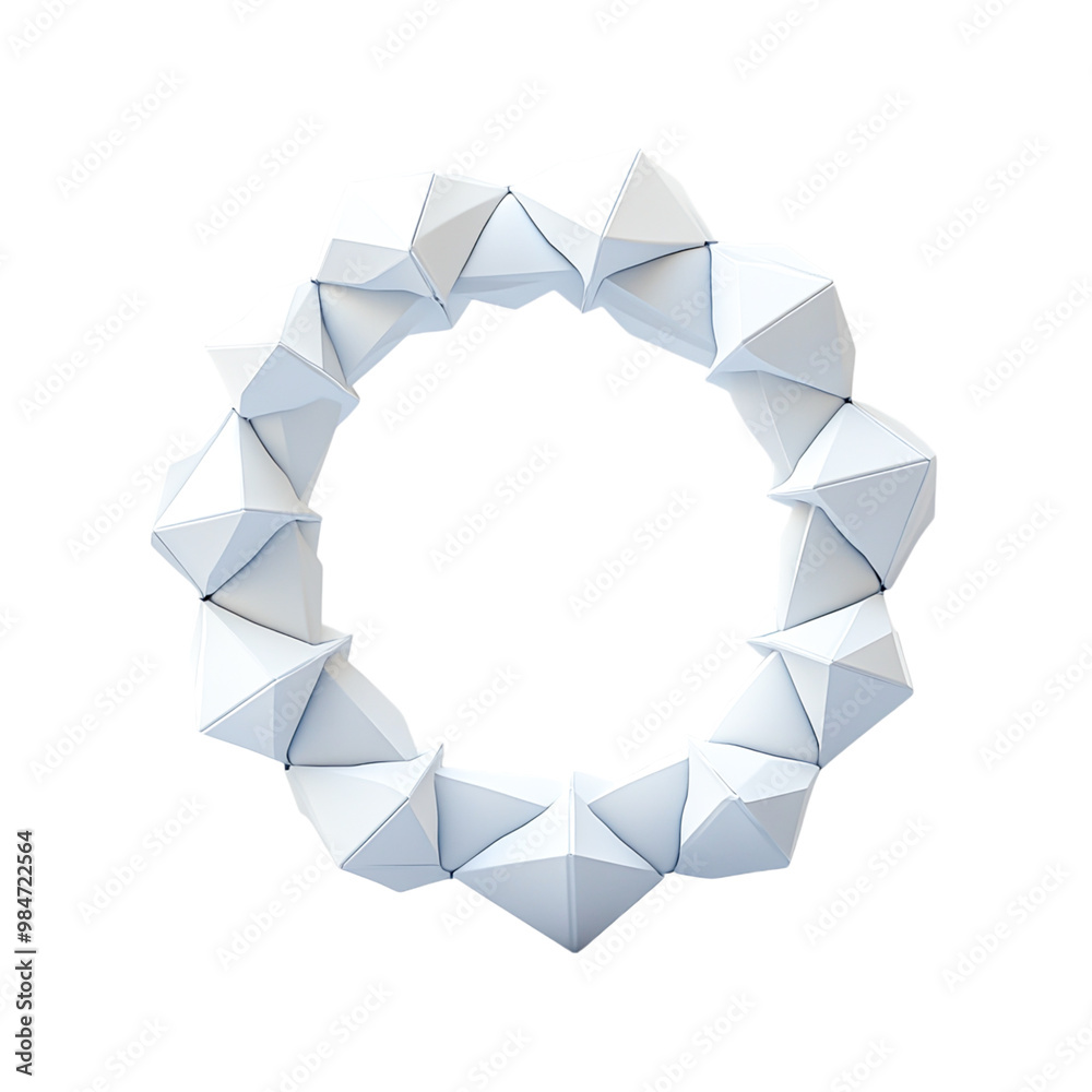 Obraz premium Geometric White Polygonal Circle Design