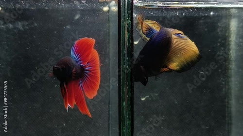 betta, halfmoon betta, betta in Thailand, fighting fish, beautiful fish,  photo