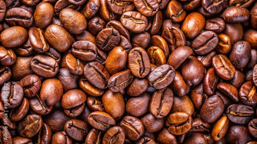 Close-up of freshly roasted coffee beans, coffee, beans, roasted, close-up, caffeine, beverage, aroma, background, dark