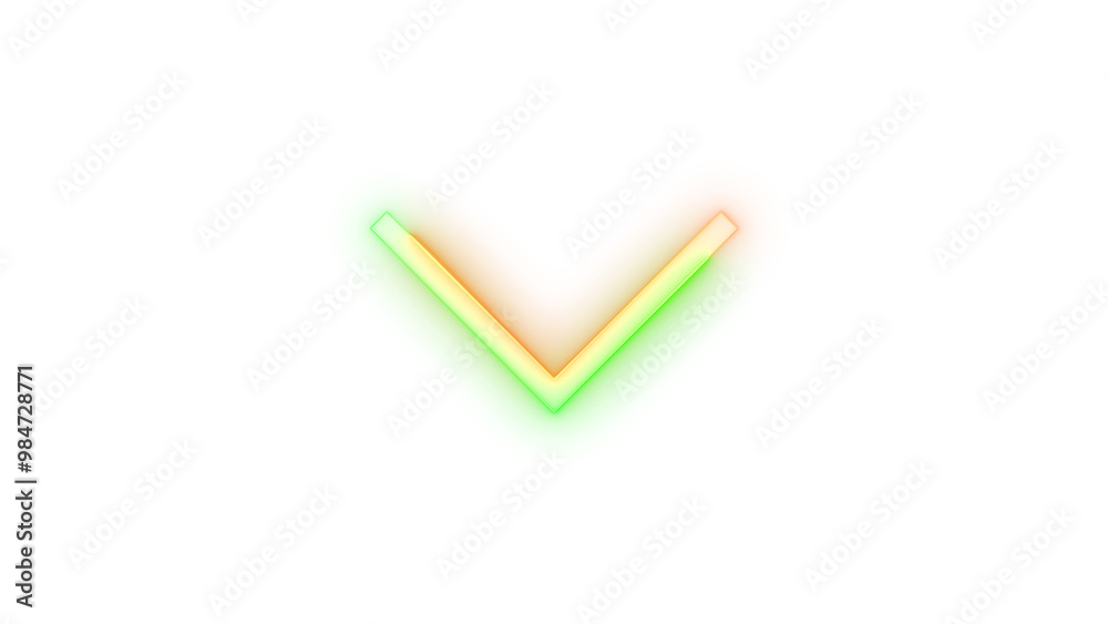 Neon icon chevron down symbol green brown color transparent background Neon icon chevron down symbol green brown color transparent background