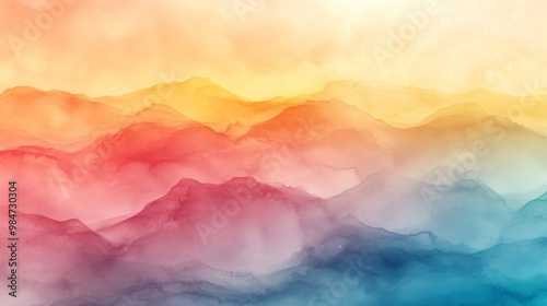 Watercolor Abstract Mountains