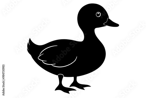 baby duck silhouette vector