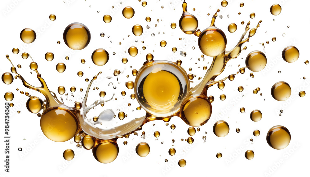 liquid realistic splash bubbless oil drops falling circle drops droplets splashing oil gold liquid oil oil dripped splash ai generative realistic liquid bubble droplet falling splashing gold fall