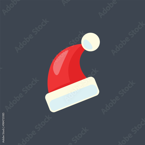 Santa hat in flat vector design.