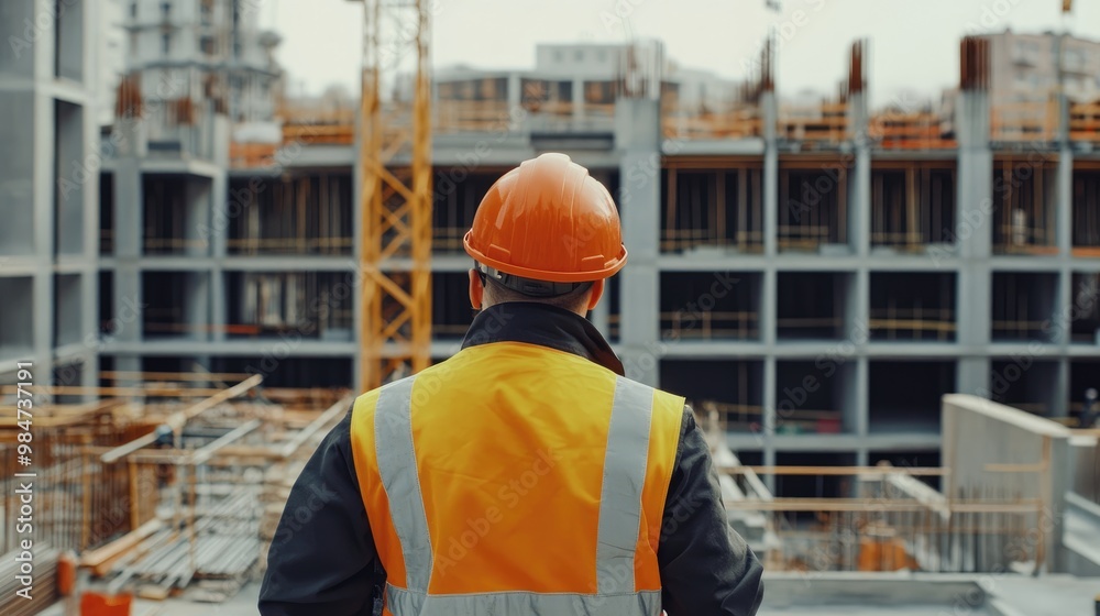 Active construction site with a focus on safety training and the use of personal protective equipment Active construction site with a focus on safety training and the use of personal protective equipment