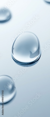 A close up of a drop of water on a surface