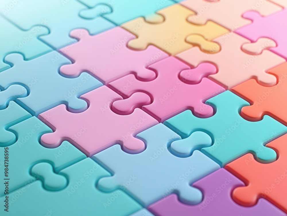 Giant SEO puzzle pieces fitting together on a digital board, marketing strategy, problem solving Giant SEO puzzle pieces fitting together on a digital board, marketing strategy, problem solving