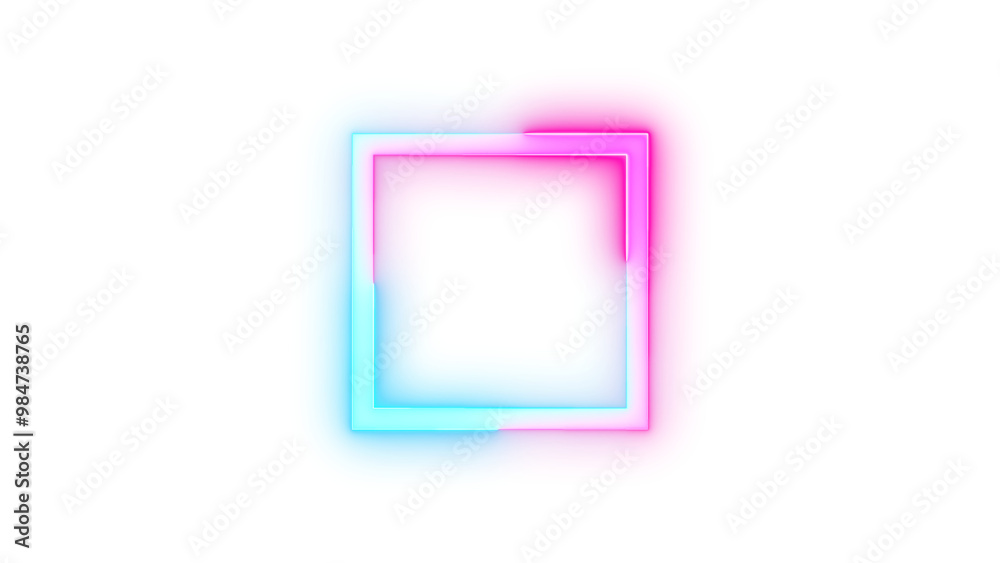 Neon icon stop symbol cyan pink color transparent background Neon icon stop symbol cyan pink color transparent background