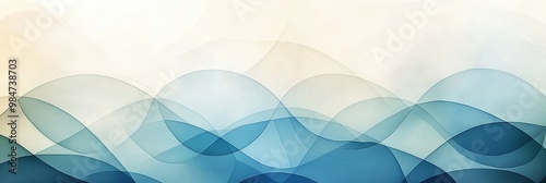 Abstract Design for High Holidays in Muted Blue and White