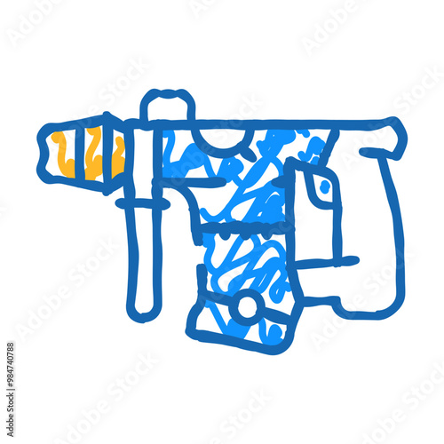perforator tool doodle icon sketch vector. perforator tool sign. isolated symbol illustration