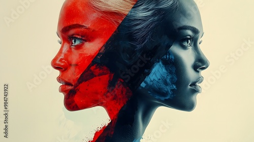 dichotomy two faces of the same person, transition