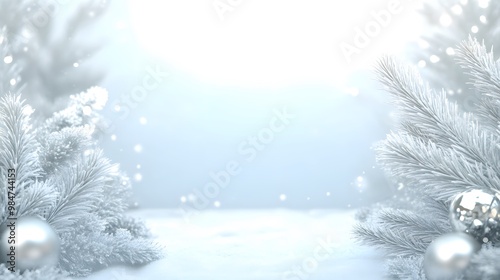 Winter Wonderland with Frosty Trees and Soft Lights