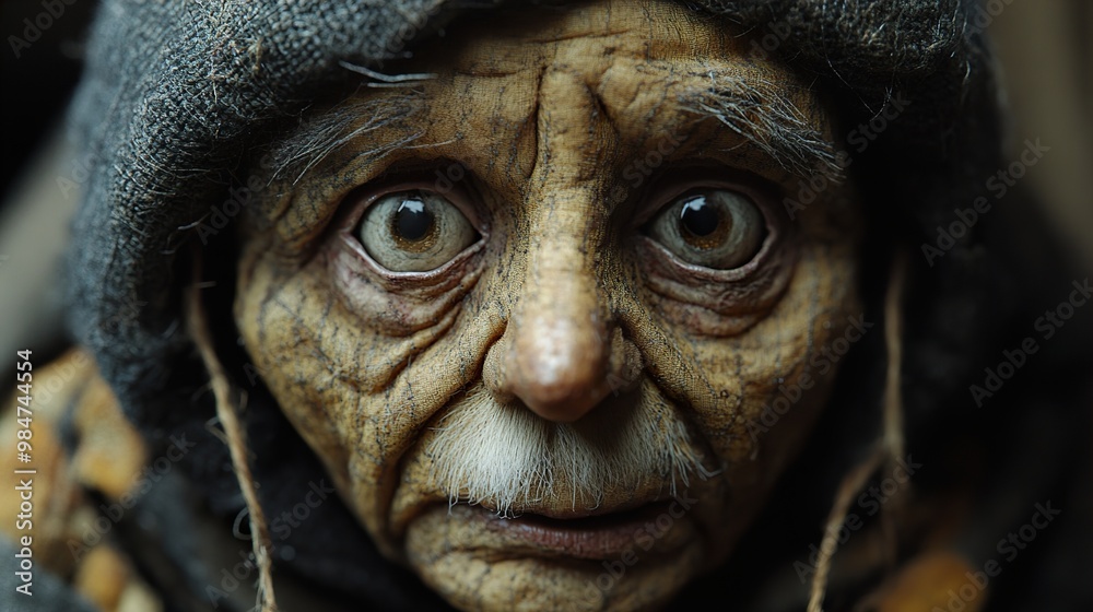 Close-Up Portrait of an Elderly Man with Wrinkled Skin and Intense Eyes Close-Up Portrait of an Elderly Man with Wrinkled Skin and Intense Eyes