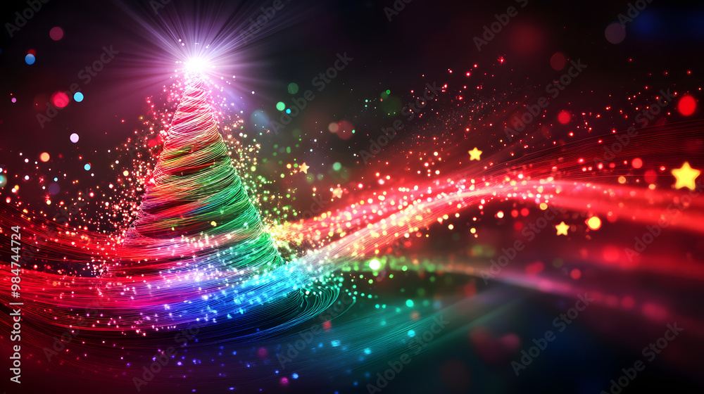 Obraz premium Fiber Optic Christmas Tree