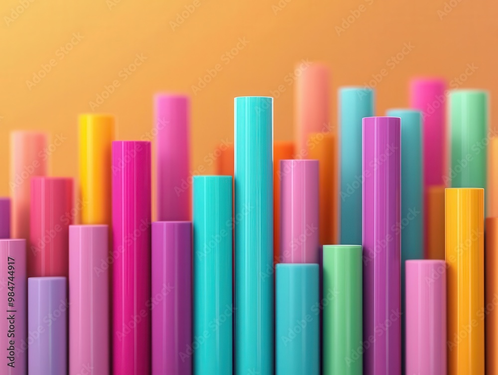 Colorful loan growth graph in a 3D digital space, financial trends, visual analytics Colorful loan growth graph in a 3D digital space, financial trends, visual analytics