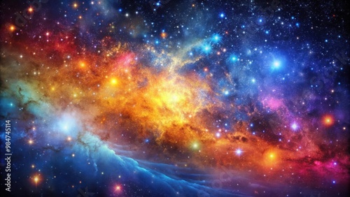 Colorful and beautiful galaxy filled with vibrant stars, galaxy, stars, colorful, beautiful, background, space, universe