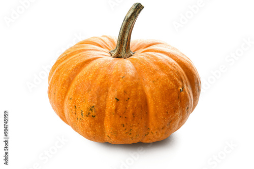 Ripe orange pumpkin isolated on transparent background