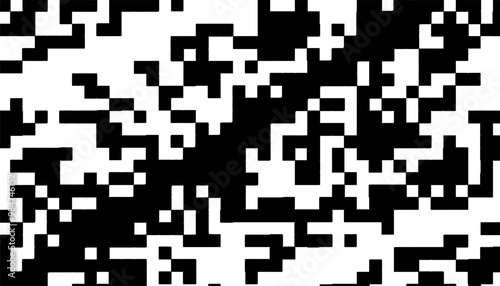 Black and white transition pattern with pixel effect. Abstract geometric design element for background and jersey. Vector Format Illustration 