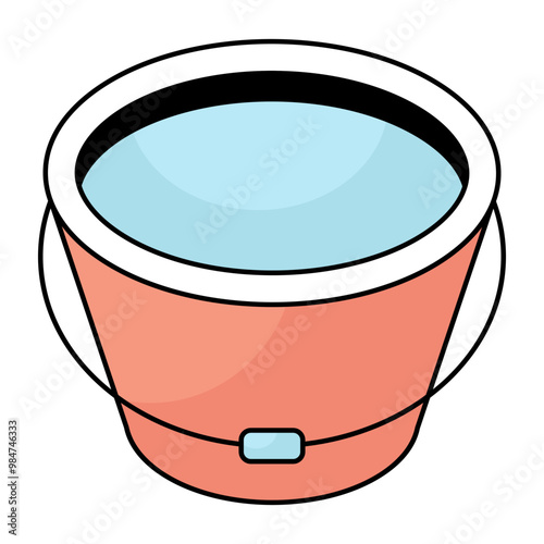An icon design of bucket 