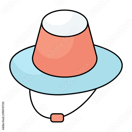 An icon design of farmer hat, headwear accessory 