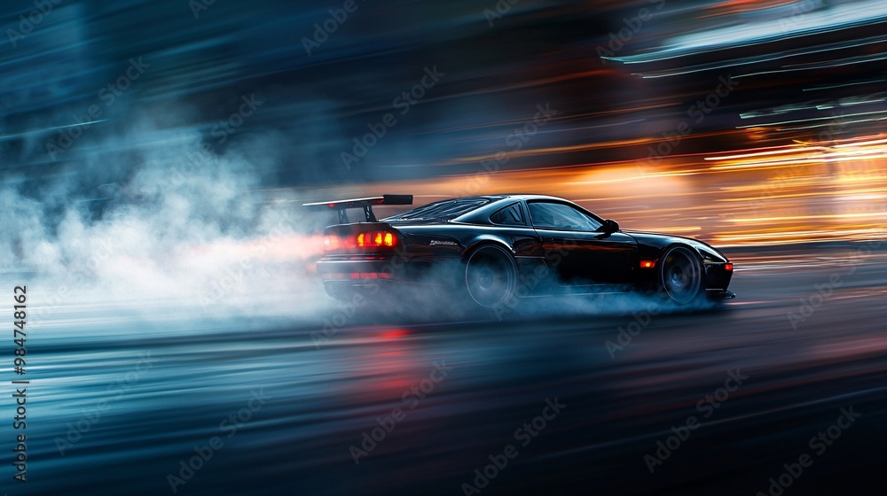 Car Drifting with Smoke and Motion Blur Car Drifting with Smoke and Motion Blur