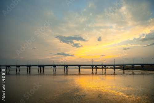 Hengsha Island, Chongming District, Shanghai - Sunset at sea photo