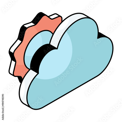 A unique design icon of partly cloudy day 