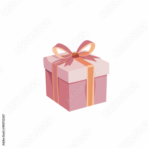 Pink gift box with ribbon for celebration and special occasions