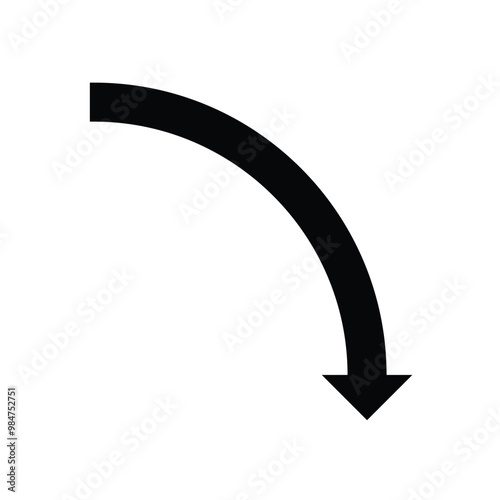 curve arrow on white background