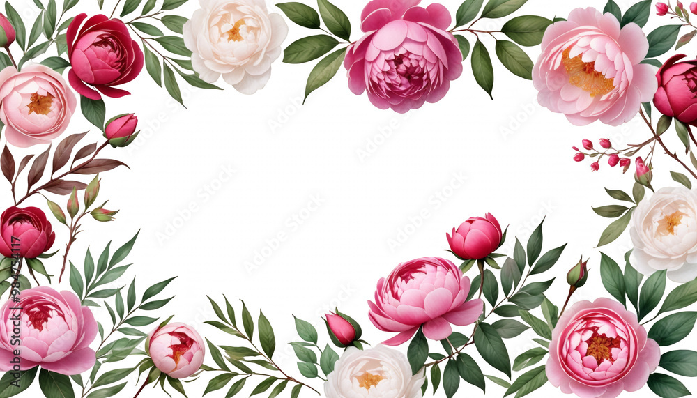 leaves background roses garden red wallpaper peonies botanic white border illustration olated branches watercolor flowers collection pink rose botanical bouquet tree branch bunch peony collection